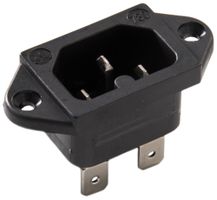 EB-Apparatestecker Typ C16 ELBRO 10A 230VAC max.120°C 4.8mm schwarz IP20