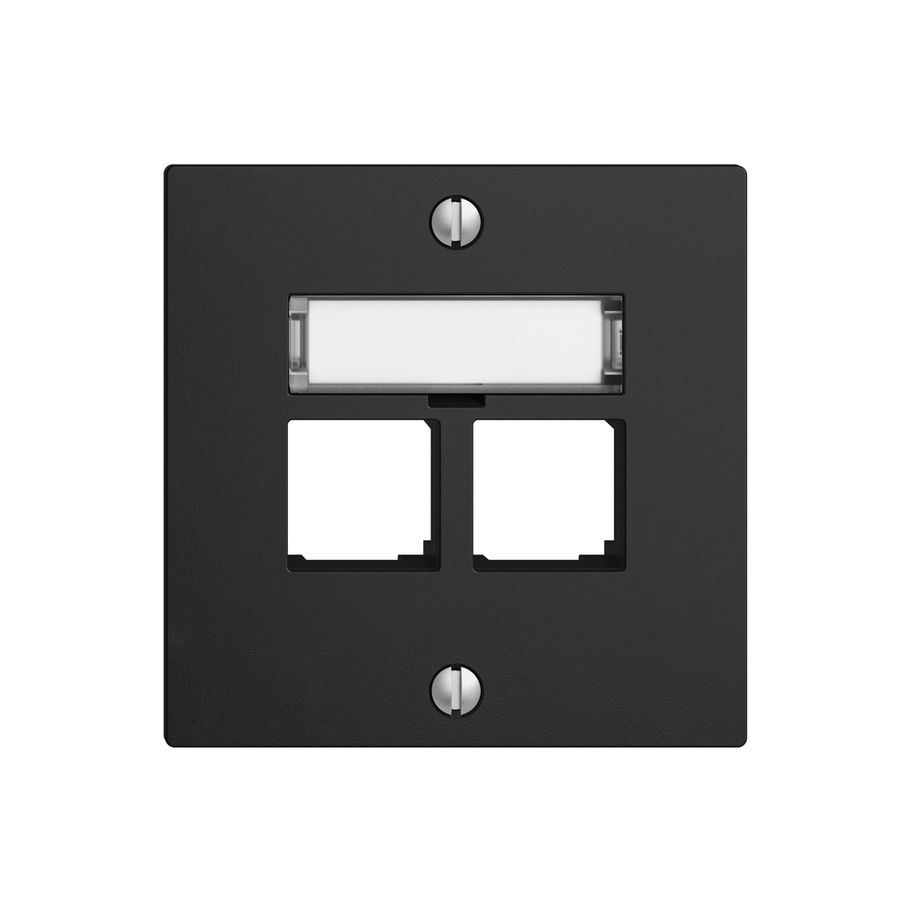 Kit di montaggio S-One EDIZIOdue F per 2×RJ45 diritto, nero