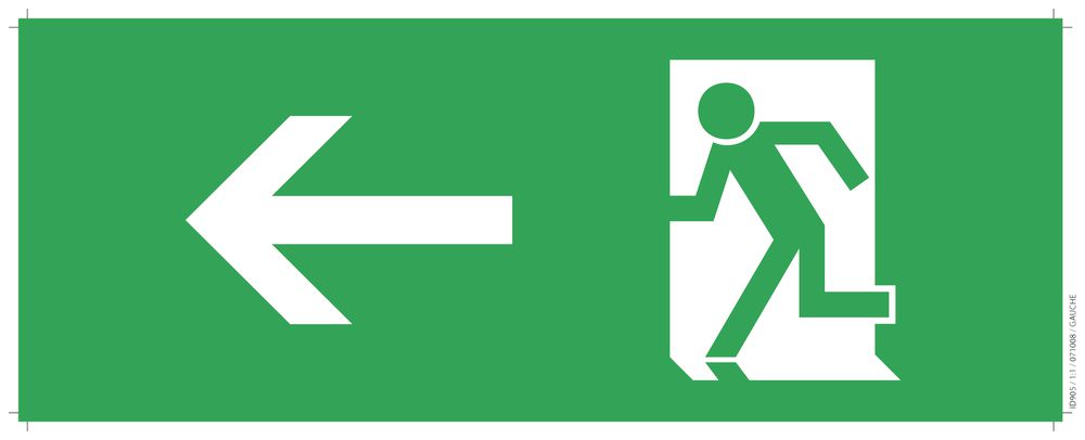 Piktogramm Rettungsweg nach links, für CFE 8 und CFE 9-11