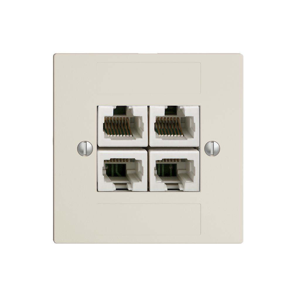 Einsatz zu UP-Anschlussdose 4×RJ45/u 4P getr. EDIZIOdue crema ITplus