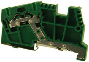 Durchgangs-Reihenklemme Woertz 0.5…4mm² 32A 800V Schraub.Federzug.2×1 TH35 gn/gb