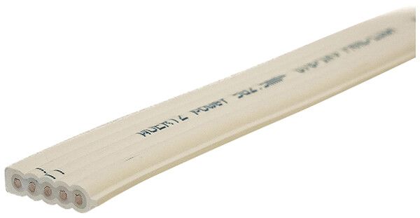 Câble plat Woertz Power 5×2.5mm² sans halogène blanc B2ca