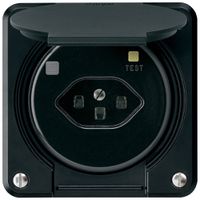 FI-Steckdose robusto A T23 30mA schwarz, mit Shutter