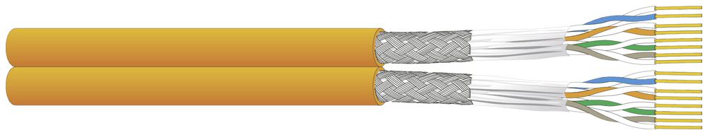 Datenkabel Dätwyler CU 7002 2×4P S/FTP, Kat.7 LSZH CPR Dca 500m orange