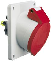 Presa INS CEE Bals 5P 16A 400V 6h rosso IP44 nich.QC obliq.