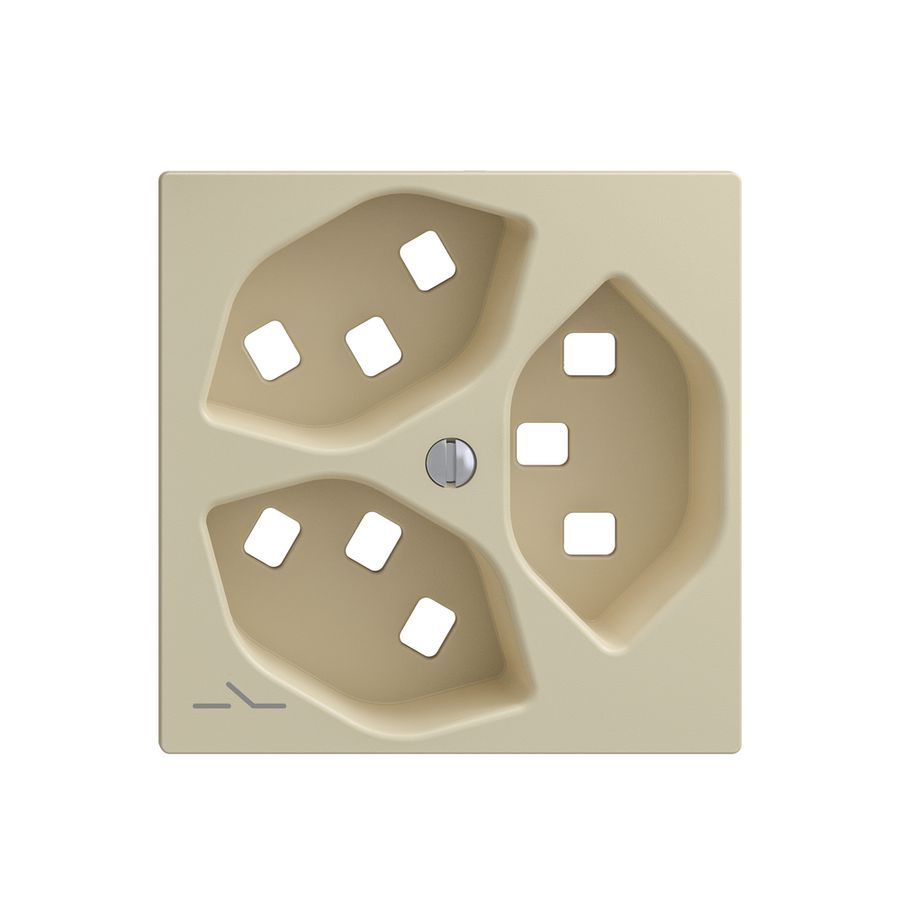 Kit montaggio Feller EDIZIOdue, per presa 3×T23 1×separato, vanille