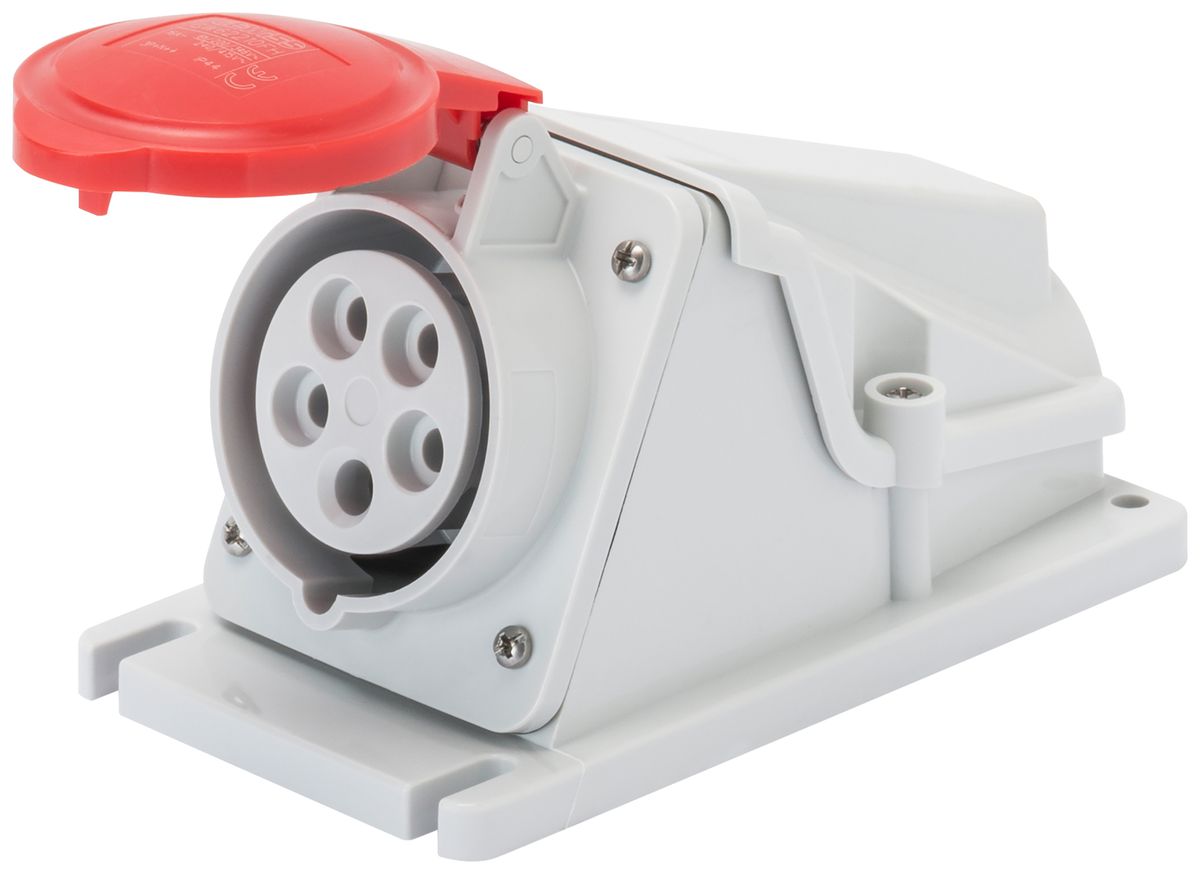 AP-Steckdose CEE Gewiss 309 HP 5P 16A 400V rt 6h IP44 Schraube 160×90mm