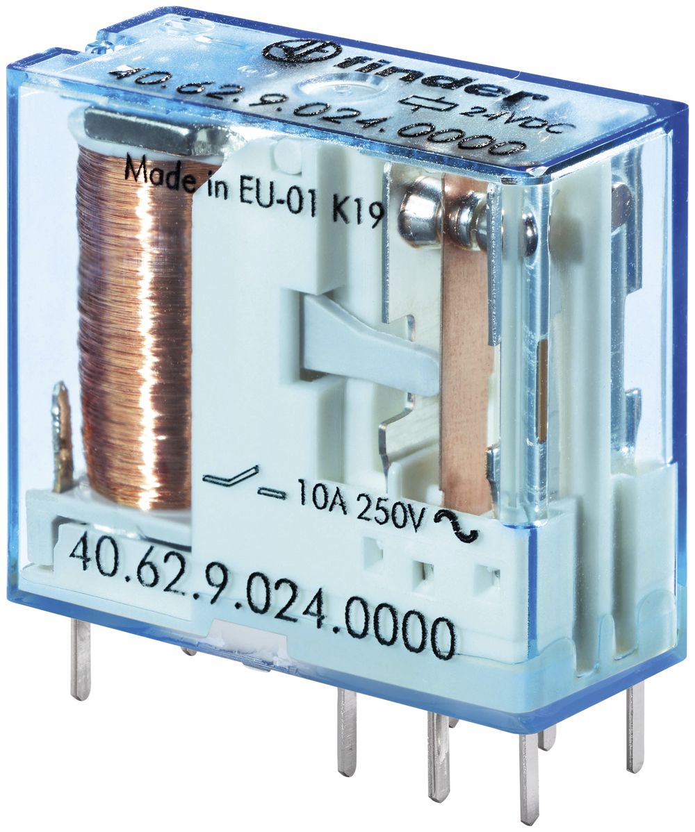 Relais commutation Finder 40, 2C 10A/110VDC sensitif AgSnO2 5mm RT II
