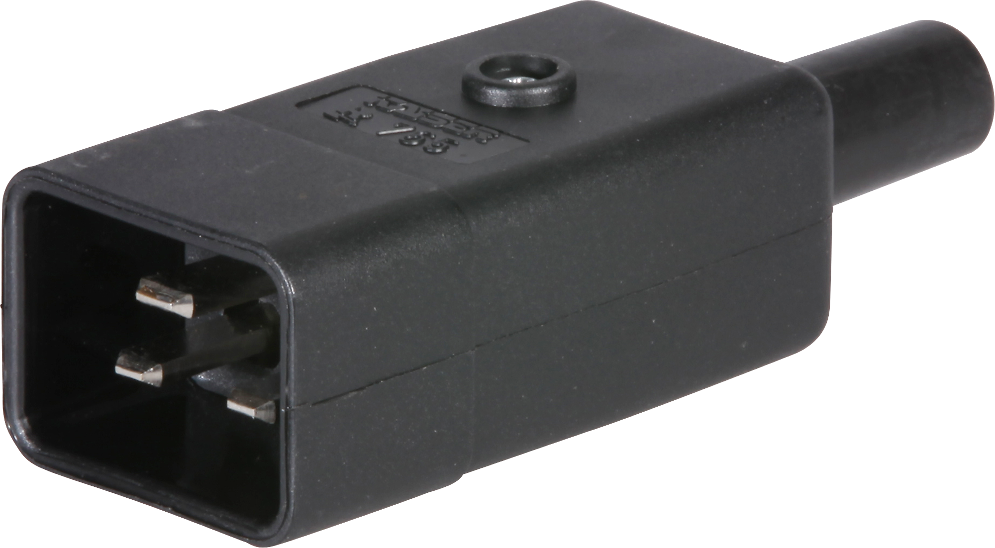 Spina d'apparecchi nero tipo IEC320-C20, 16A
