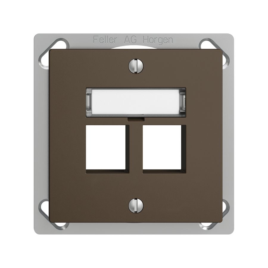 EB-Montageset EDIZIOdue FM.TE, Geradeauslass, für 2×Keystone, coffee