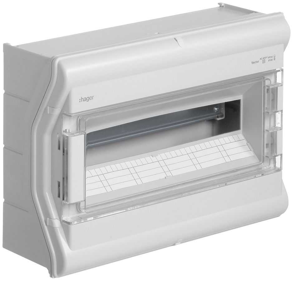 Coffret de distribution AP Hager vector 1 rangée 18UM IP65 418×302×151mm