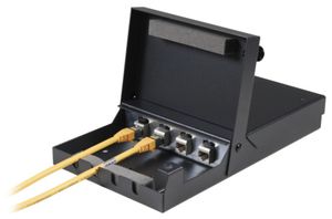 AP-Sammelpunktgehäuse Heiniger 4×Keystone RJ45 Stahlgehäuse 115×265×43mm sz