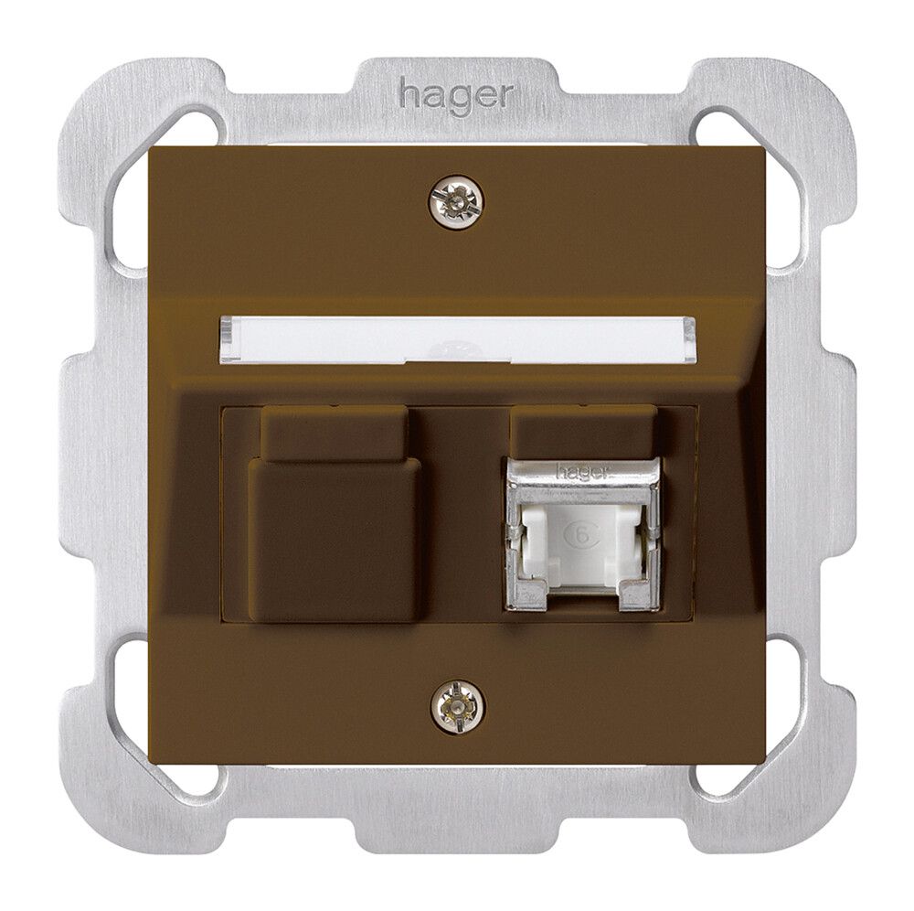 UP-Montage-Set kallysto B Kat.6 1RJ45/s braun