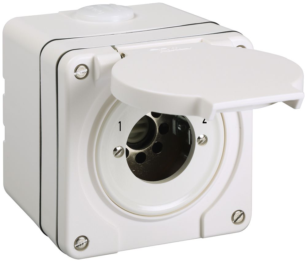 Inverseur AP contacts galv.s.cylindre NEVO 2P, IP55, 1-0-2, ret.12, blanc