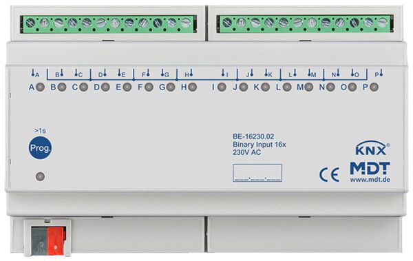 REG-Binäreingang KNX MDT BE-16230.02 16-Kan 230VAC 8TE