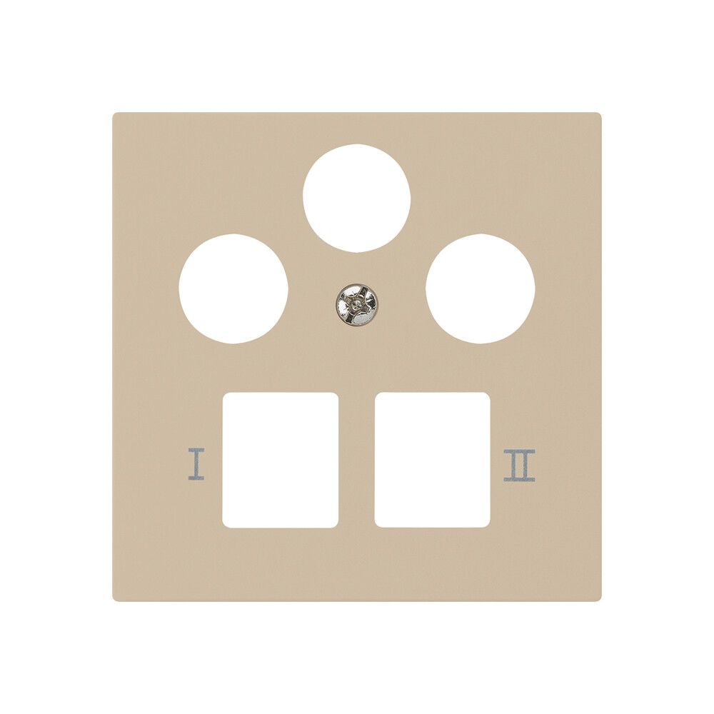 Placca frontale kallysto per R&M HWS beige 3 fori SAT multimedia