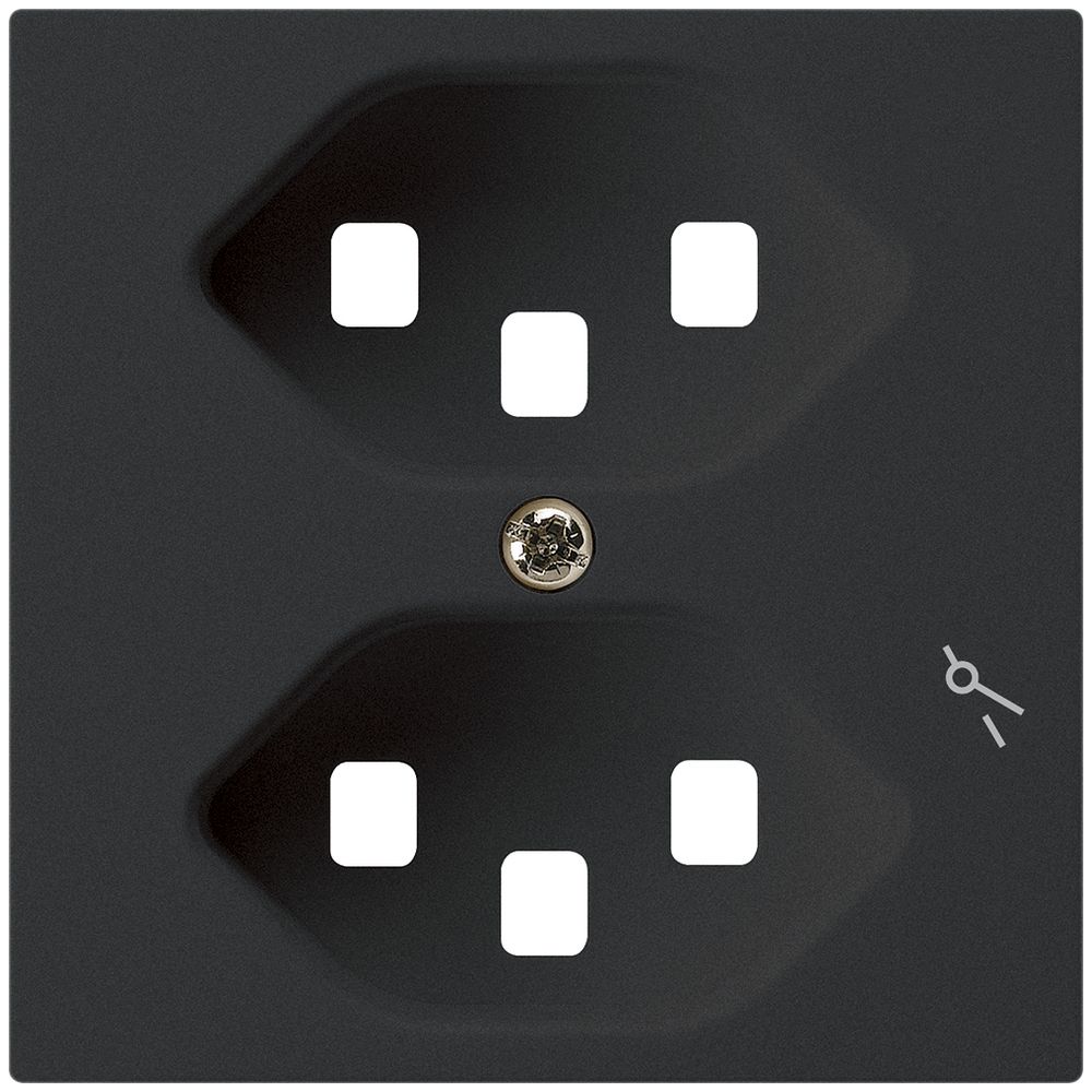 Piastra frontale per presa Hager kallysto 2×T23 1×S H nero