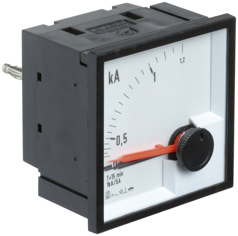 EB-Bimetall-Amperemeter Hager 150A steckbar 72×72mm Klasse 3 Integration 15 Min.