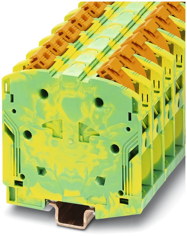 Borne de protection 25…95mm² Push-In vert/jaune