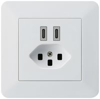 UP-USB-Ladesteckdose Hager kallysto.trend C-C 20W+T23 5V 94×94mm weiss