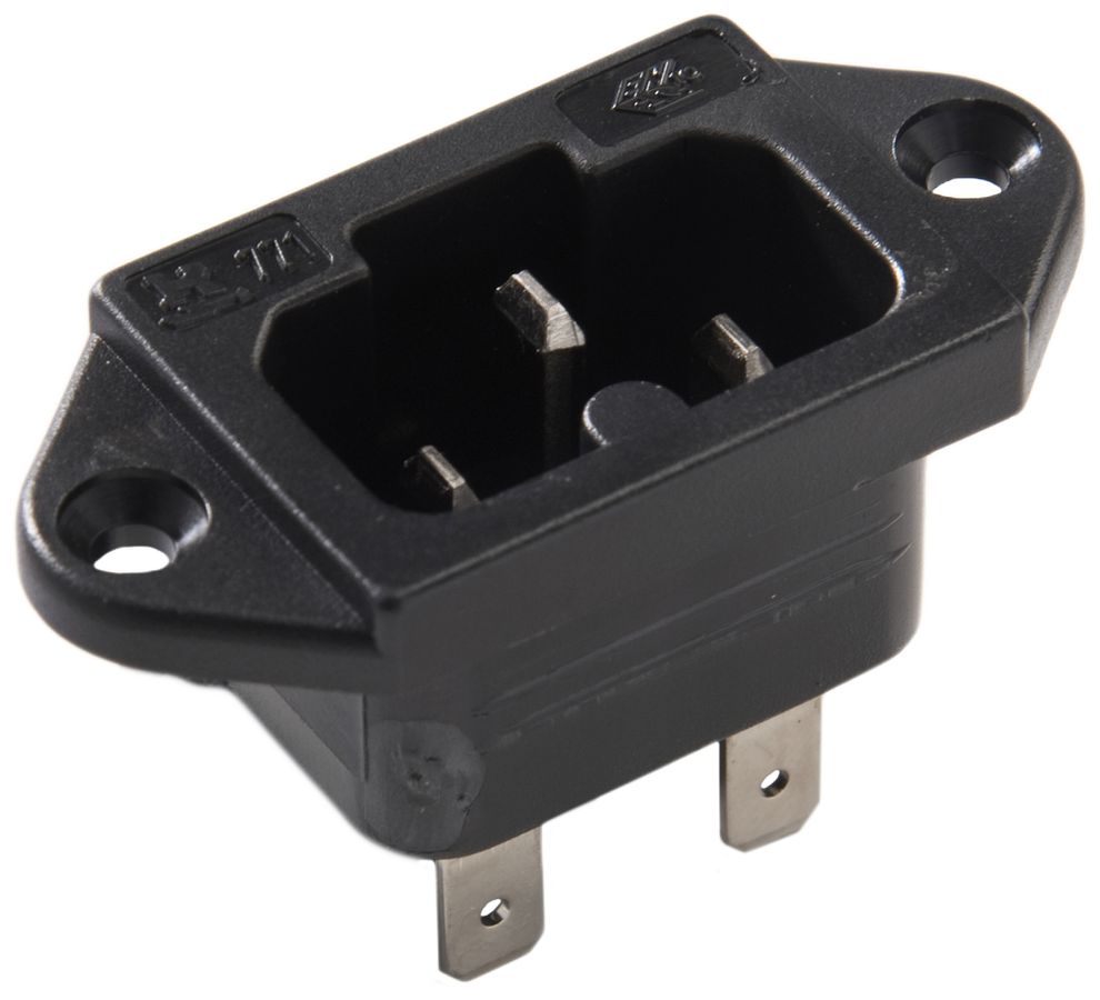 Fiche d'appareils INC type C16A ELBRO 10A 230VAC max.155°C 6.3mm noir IP20