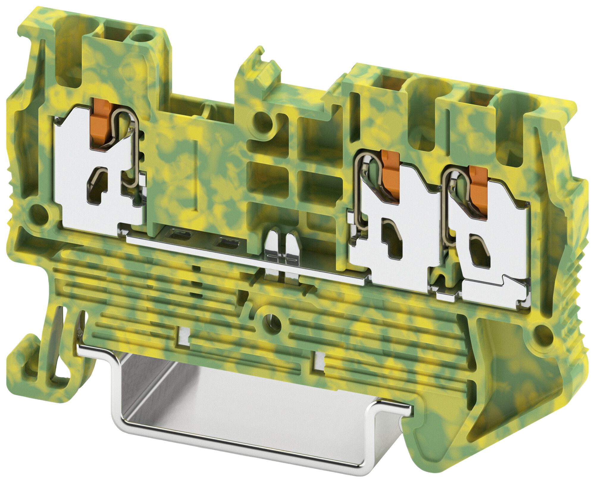 Morsetto di terra componibile PX XT 1.5-TWIN-PE 1.5mm² 3×1 ve-gi