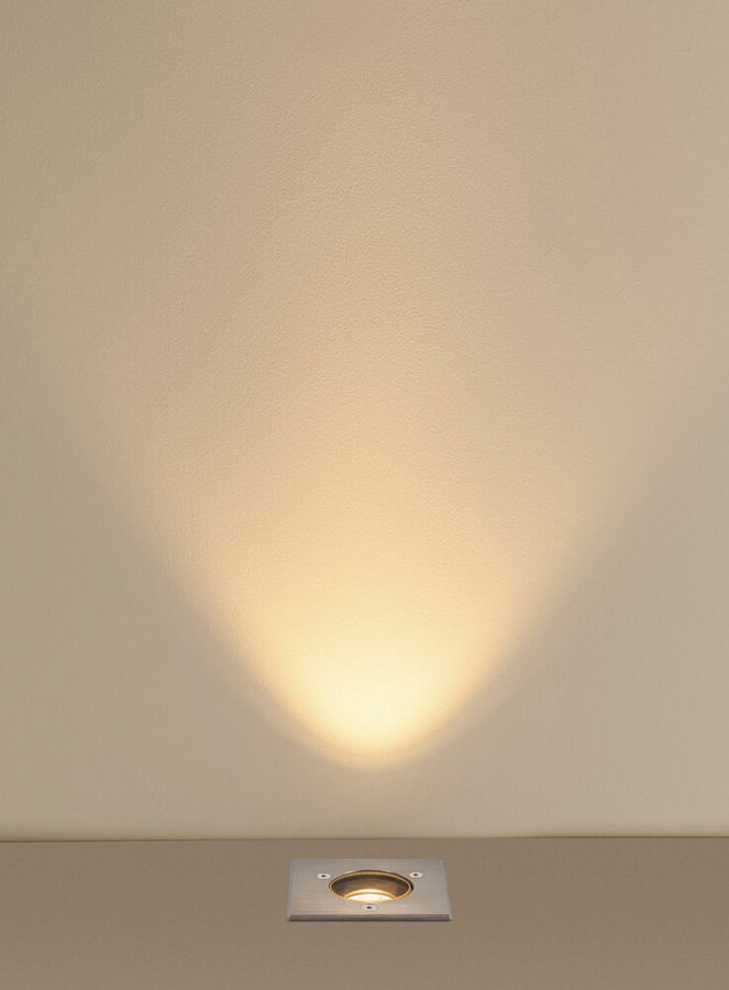 EB-LED-Bodenleuchte SLV DASAR S IP67 4W 350lm 830 24° 95×95mm Edelstahl