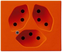 FLF-Steckdose Hager 3×Typ 13 beleuchtet D orange