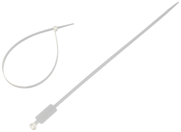 Kabelbinder VALUE 4.8×300mm 220N mit Beschriftungsfeld 26×14mm PA grau 100 Stk