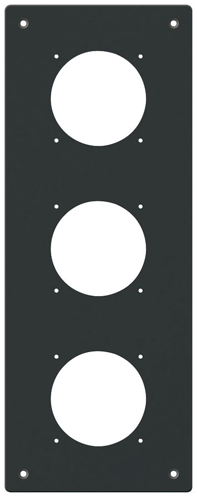 Placca d.montaggio INC robusto 3×1 alluminio, nero