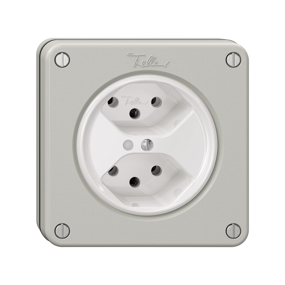 Prise NUPU NEVO, 2×T13, a.LED, gris clair