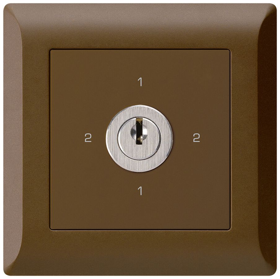 UP-Drehschalter kallysto.line 3/1L braun mit Schloss Kaba 8