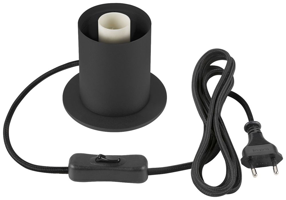 Tischleuchte SLV VARYT E14 1×6W Schalter Ø90×90mm schwarz