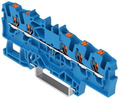 Borne de passage joignable WAGO TOPJOB S 1.5mm² 24A Push-in 5×1 TH35 bleu