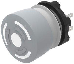 Pilzdrucktaster EAO 84 1NC Löt-/Steckanschluss Ø22.3mm grau/schwarz