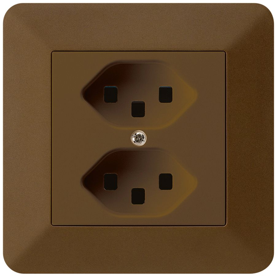 Prise ENC kallysto.trend 2×T23 brun avec bornes enfichables