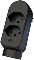 Mehrfach-Stecker MAX HAURI ADAPT SPLIT 10A 2+1×T13 schwarz