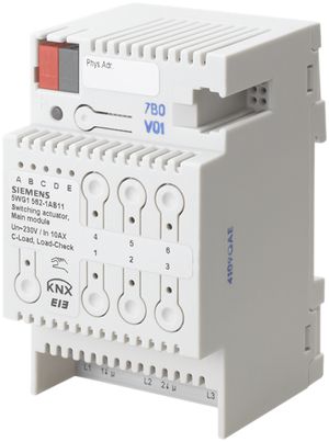 REG-KNX-Schaltaktor Siemens 3-fach 10A, Hauptmodul