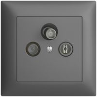 Presa antenna INC SAT DB52 EDIZIOdue grigio scuro con IEC/F