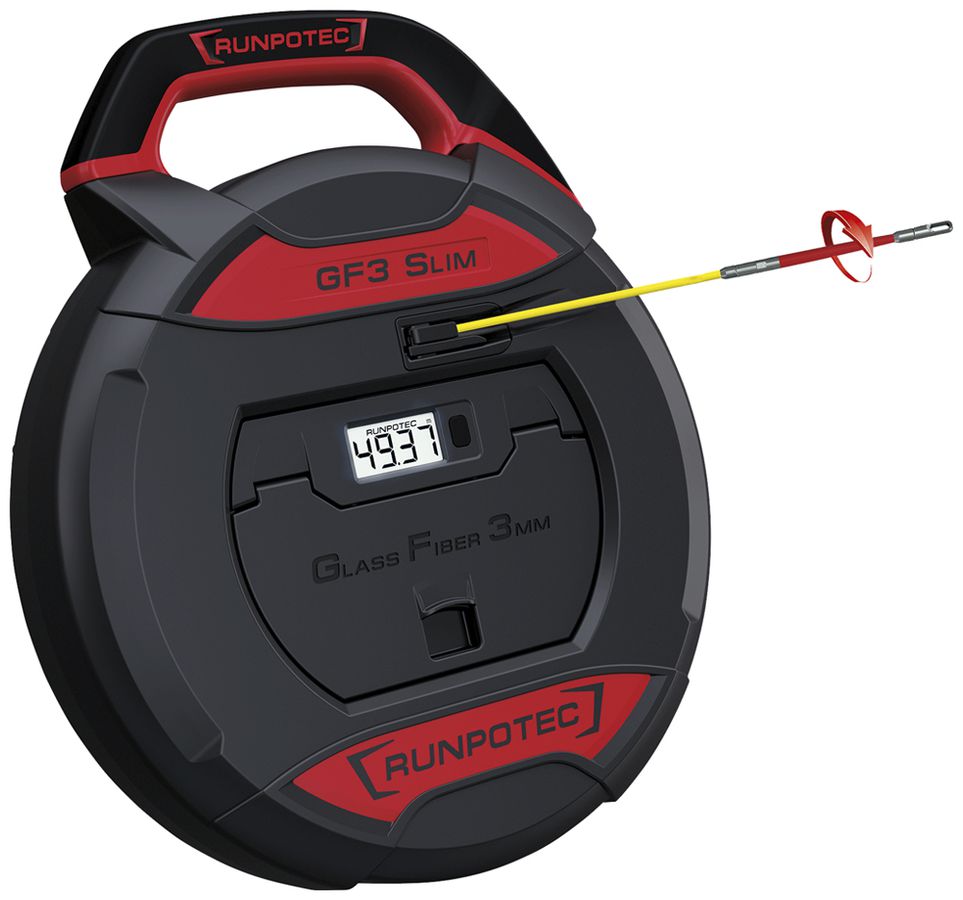 Kabel-Einziehgerät RUNPOTEC GF3 SLIM 20m mit Meterzähler max.100kg
