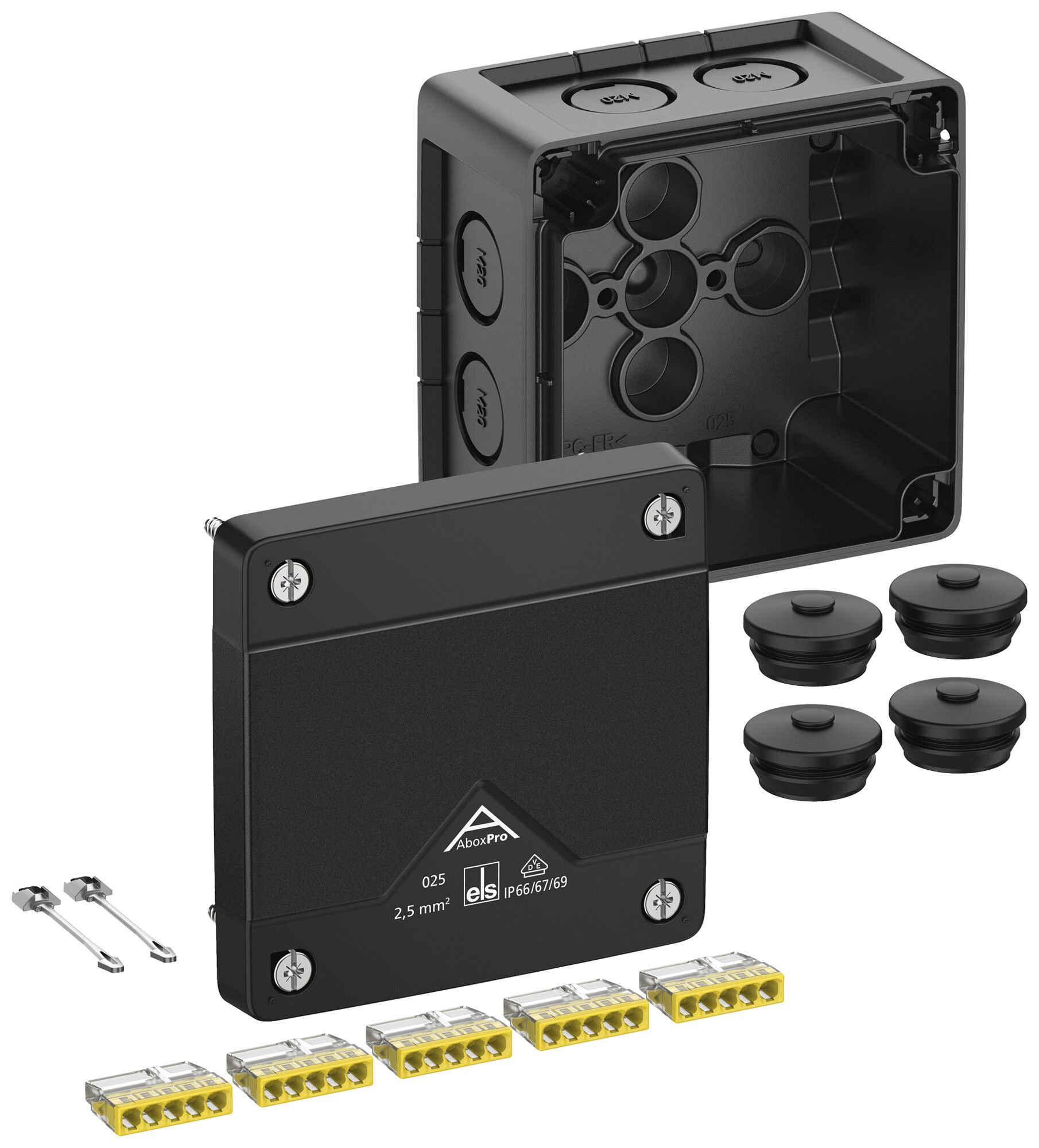 Scatola di derivazione AP Spelsberg Abox Pro 025-2,5²/sw 92×92×60mm IP69 ne