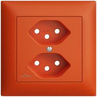 Frontset EDIZIOdue orange 88×88mm 2×T13/1 mit Shutter