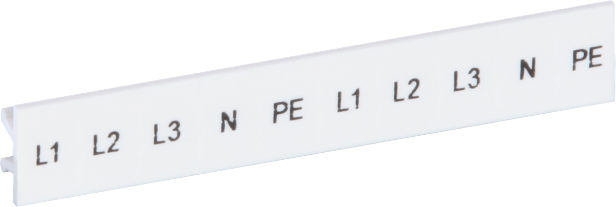 Zackband ZB L1, L2, L3, N, PE weiss längs bedruckt, 6mm