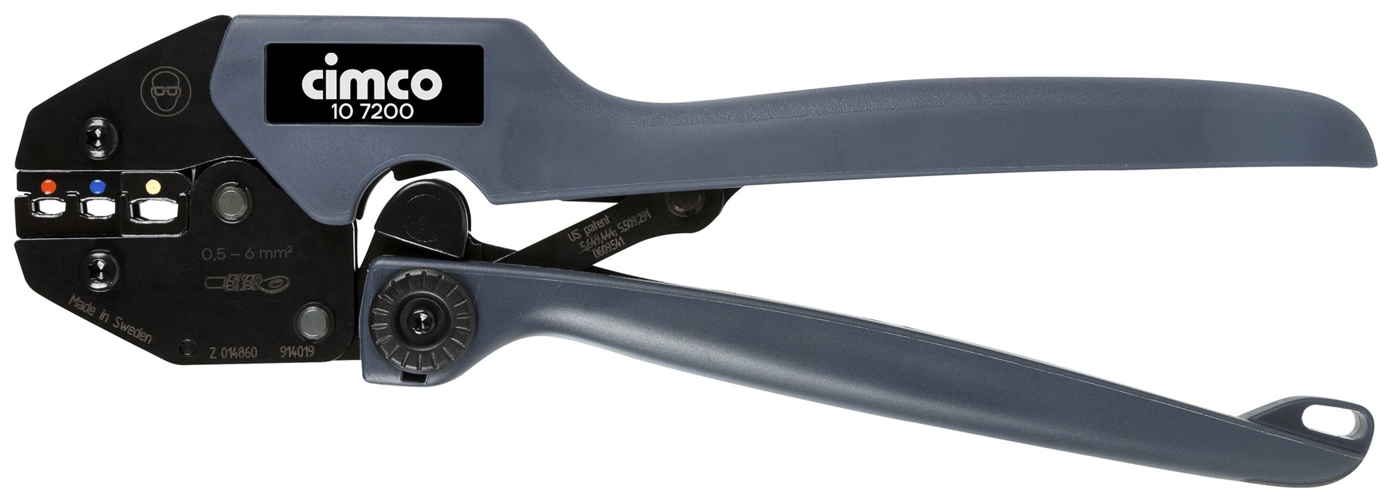 Crimpzange CIMCO POWER-CRIMP iso 0.5…6mm² (rot, blau und gelb)