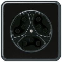 UP-Steckdose Hager basico 3×Typ 23 1×S C schwarz