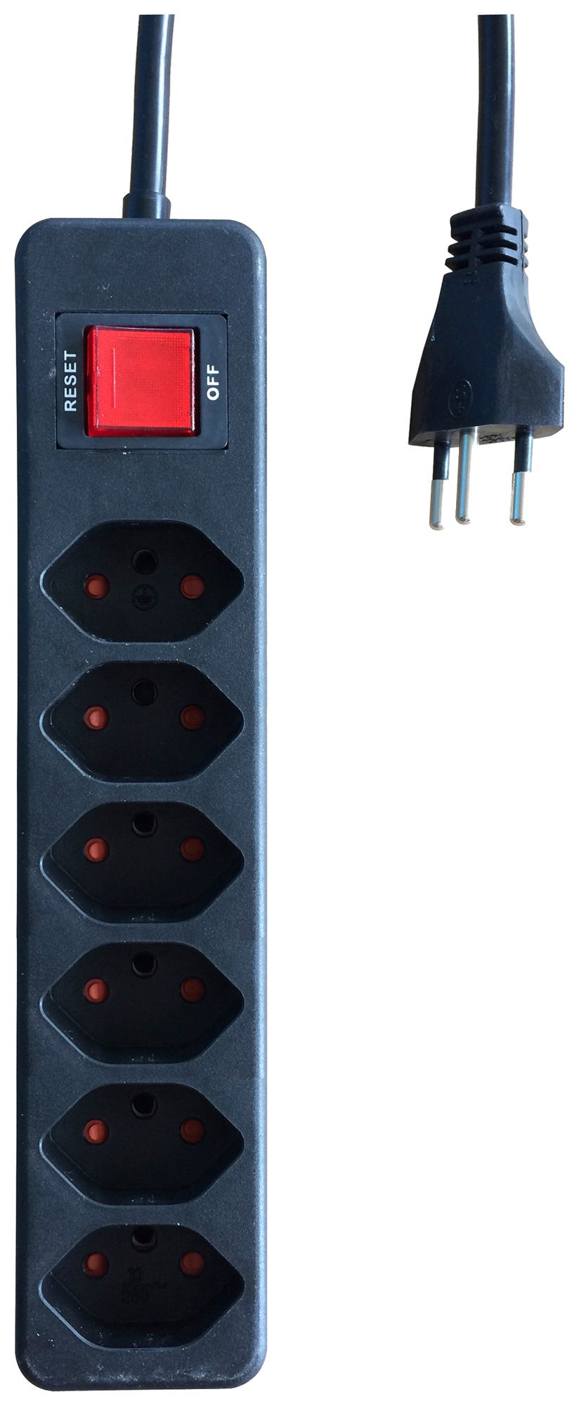 Prise multiple ELBRO 6×T13 10A 2300W 5m noir IP20