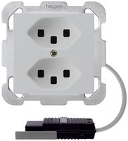 Prise INC 2×T23 kallysto gris clair adapt. câble rond 5P L2&boîte G2704