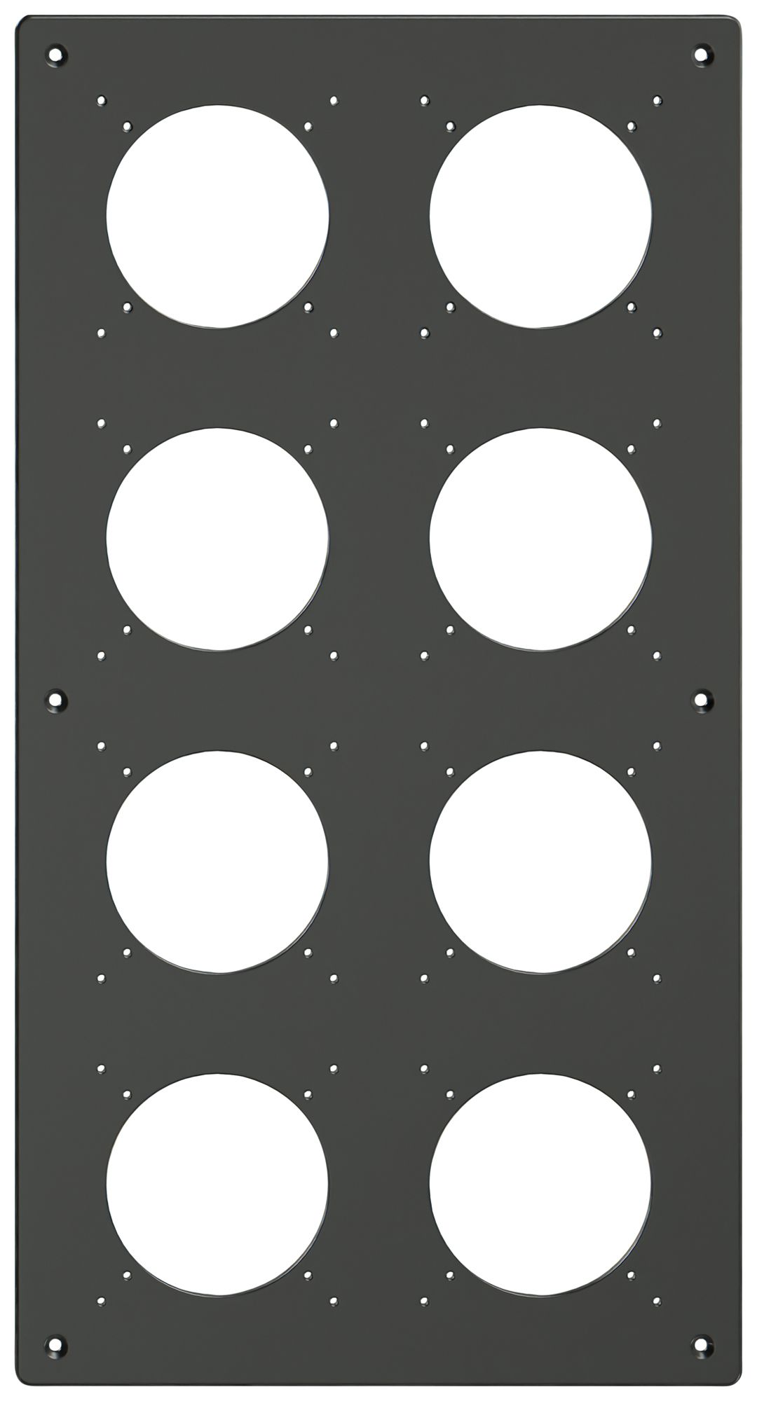 Montageplatte Feller NEVO SNAPFIX® 4×2 Ø69mm 225×425mm schwarz