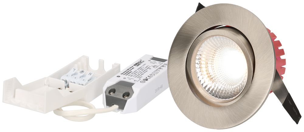Spot LED INC maxLUCE SOLVO 8W 230V DIM 750lm 930 trou Ø80mm 38° IP44 nickel