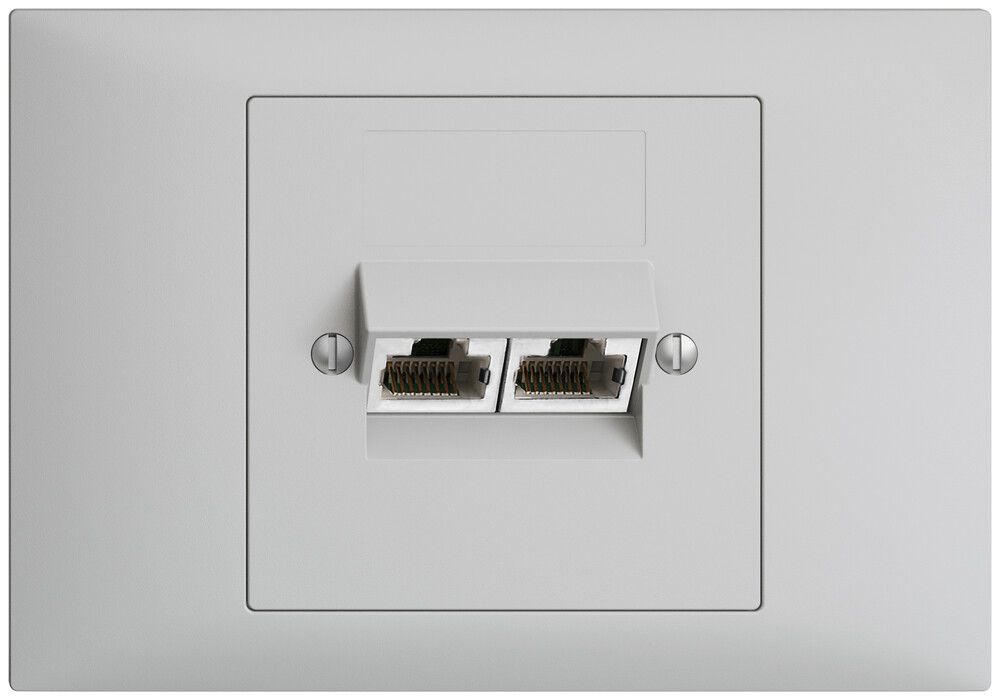 Presa INS 2×RJ45/s 4P sep.grc EDIZIOdue ITplus